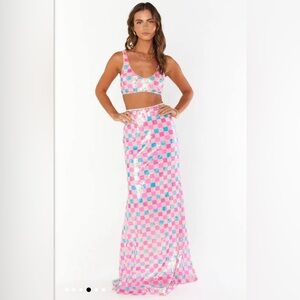 RSVP Checkered Sequin Show Me Your Mumu 2 Piece Set